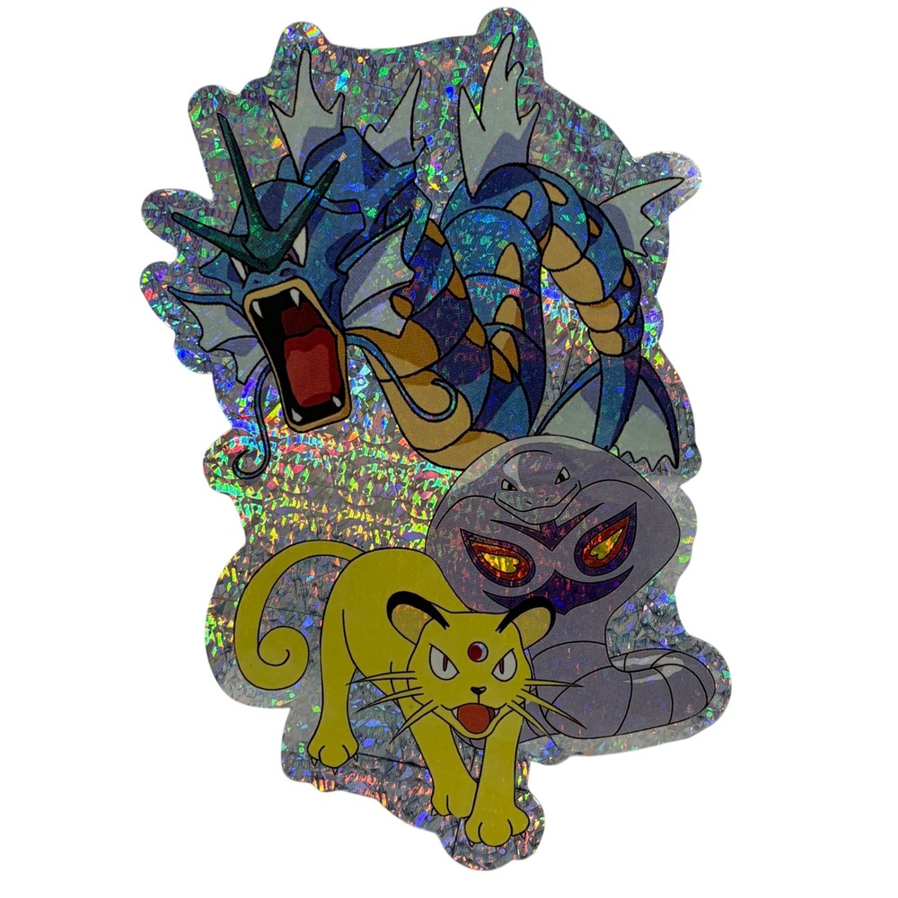 Pokemon Holographic Prism Sticker Gyarados Arbok Persian Decal 6 Inch